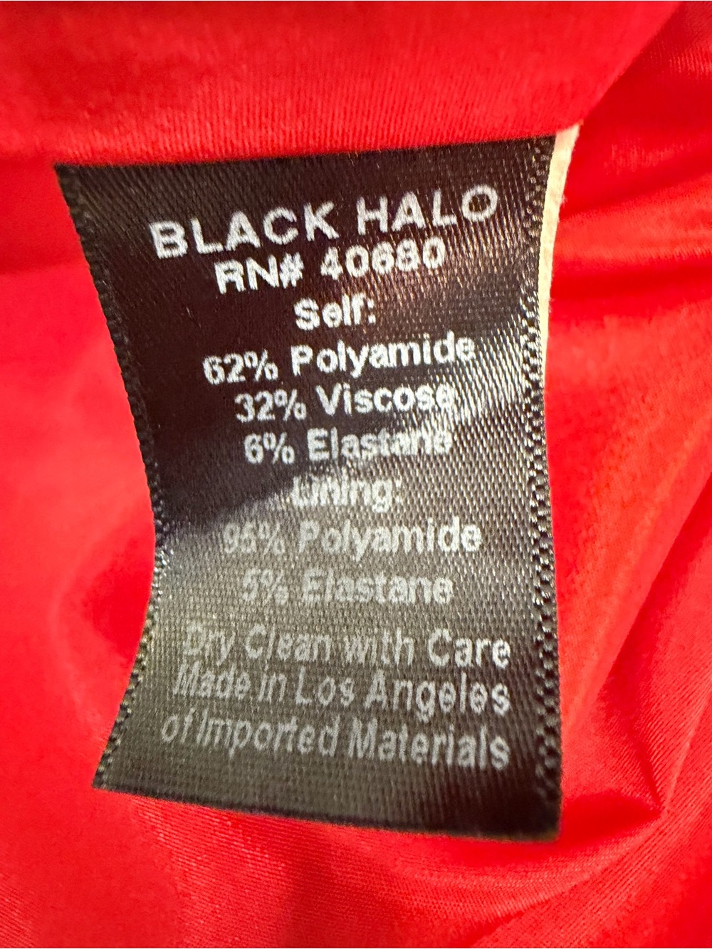 Black Halo Red Midi Sheath Dress with Slim Black Belt Size 2 - Picture 8 of 16